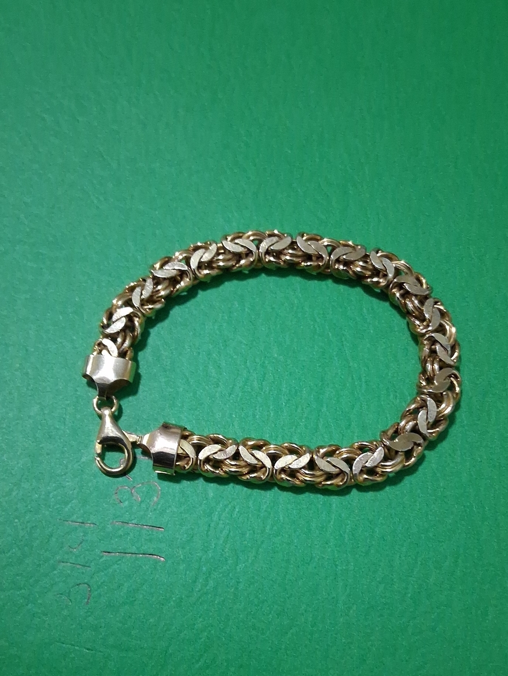 VINTAGE GOLD VERMEL OVER STERLING SLIVER  925 7.5 END TO END 6.5 BRACELET